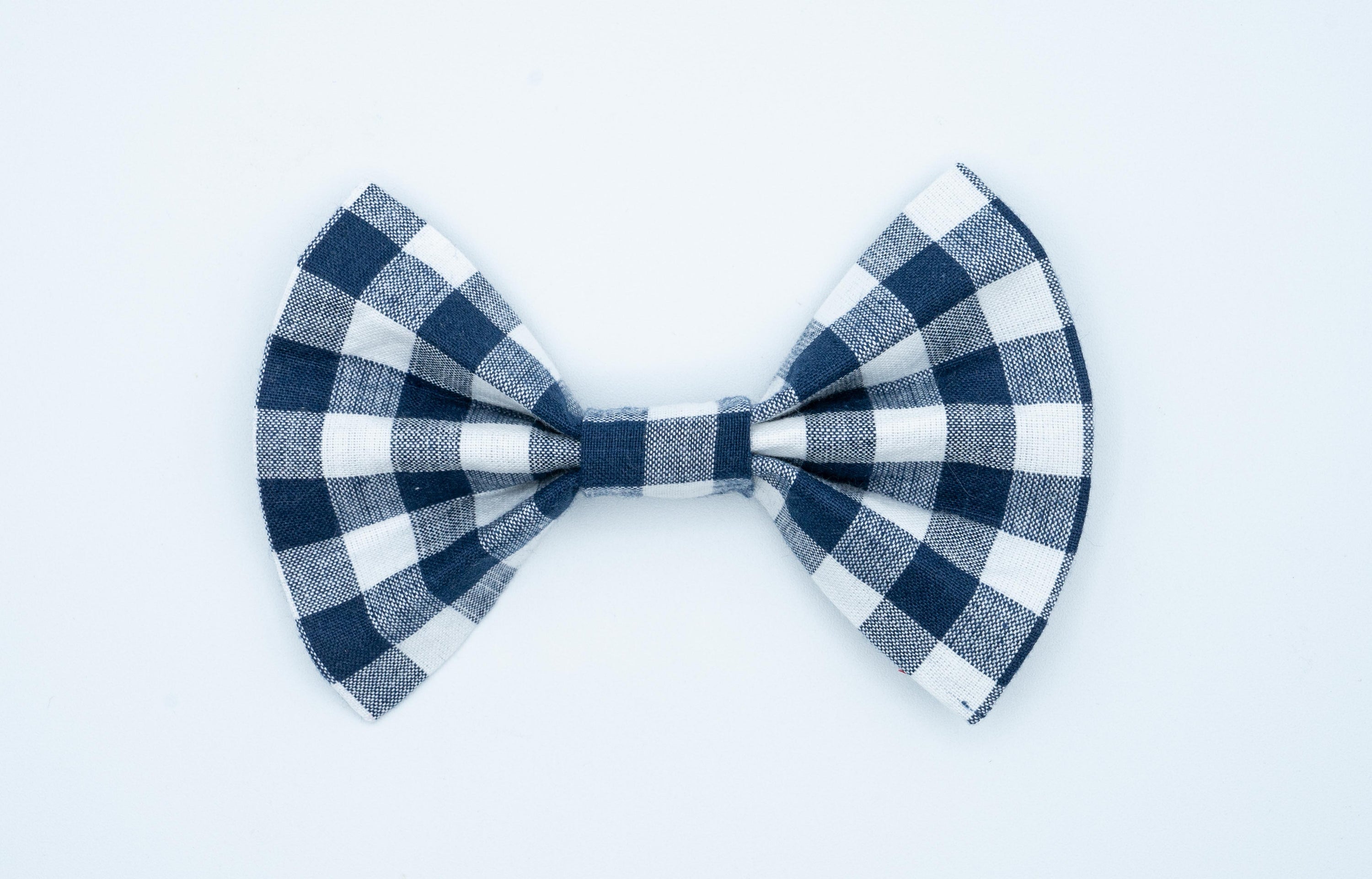 Navy Gingham Bowtie