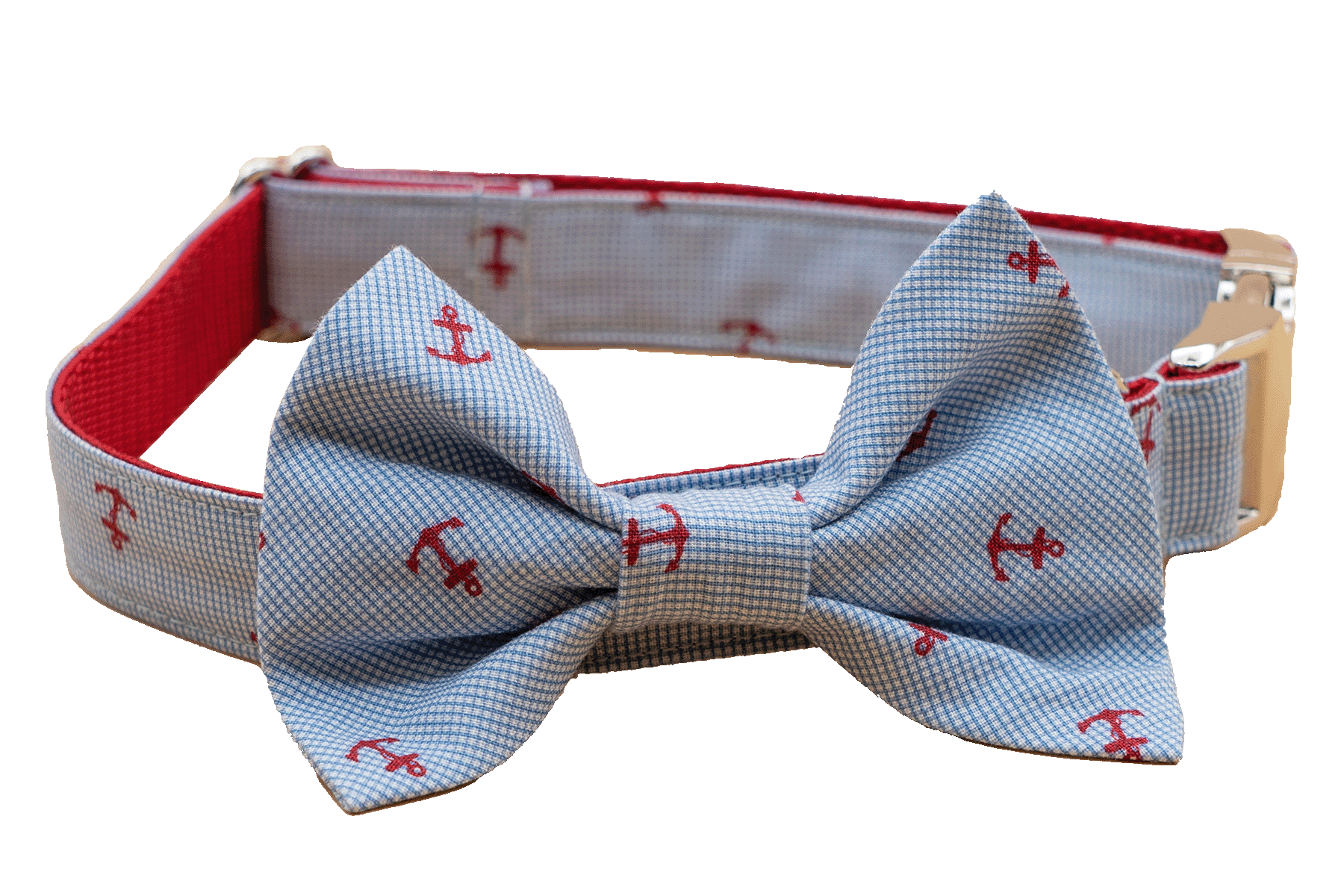 Red Anchors Bowtie Collar