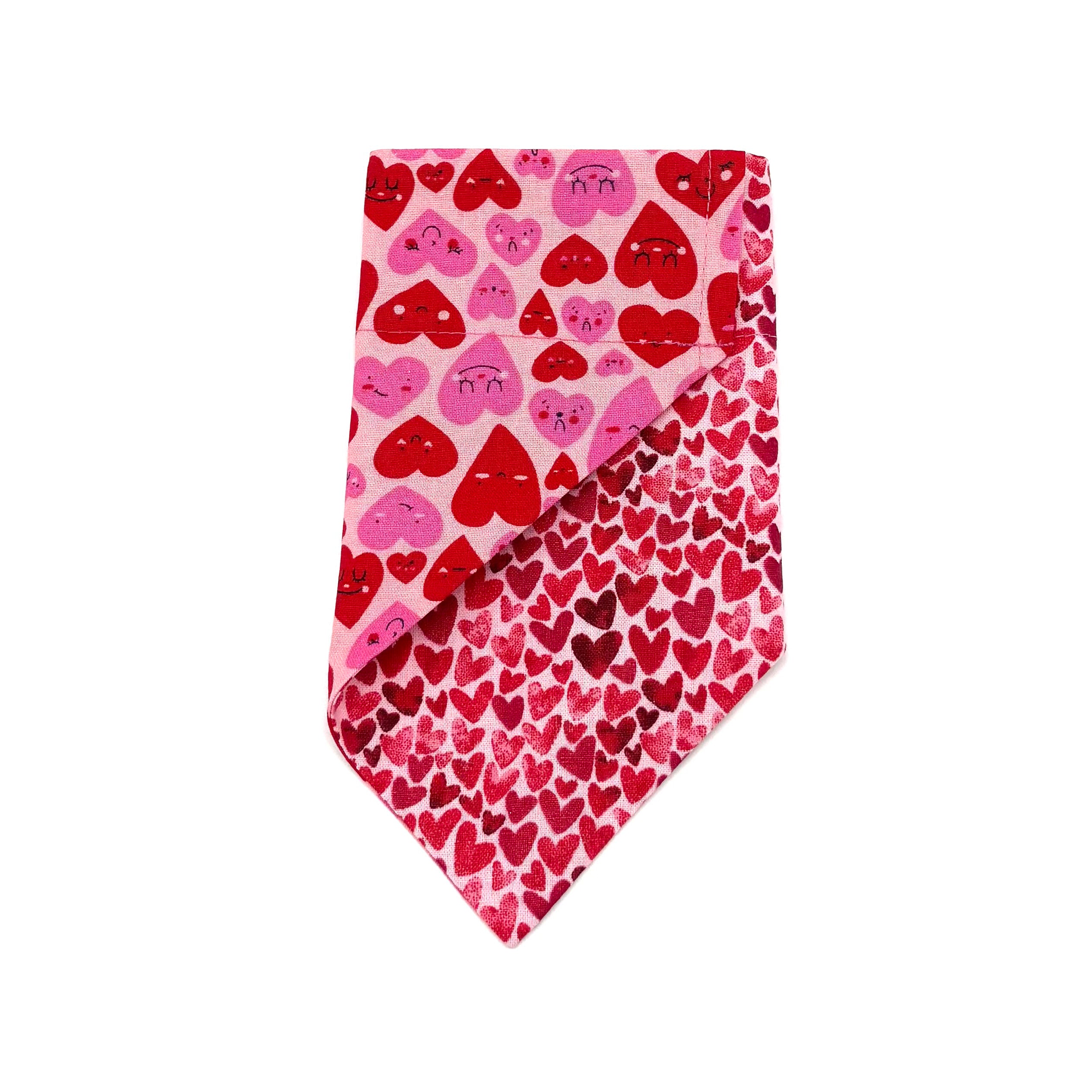 Be Mine Pink Hearts Slip Over Collar Bandana