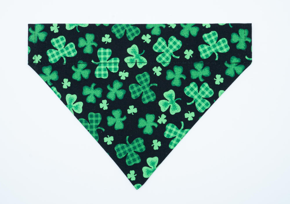 Gingham and Clovers Slip Over Collar Bandana