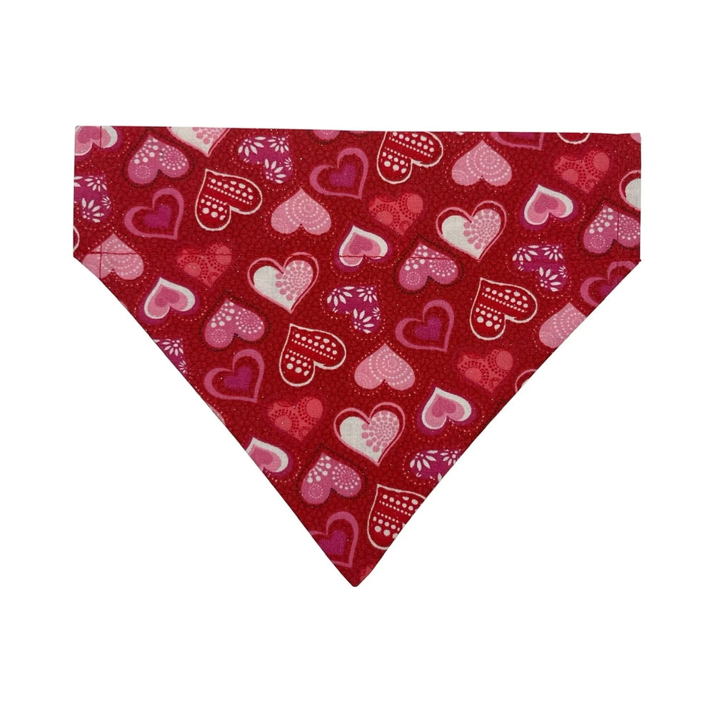 Glitzy Hearts Slip Over Collar Bandana