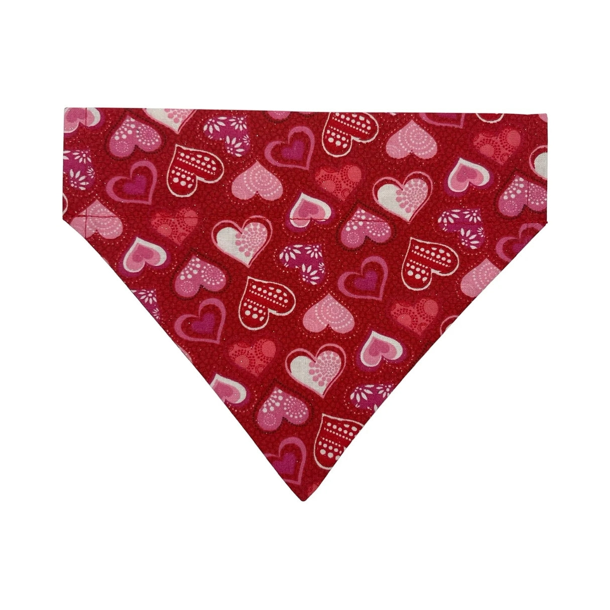 Glitzy Hearts Slip Over Collar Bandana