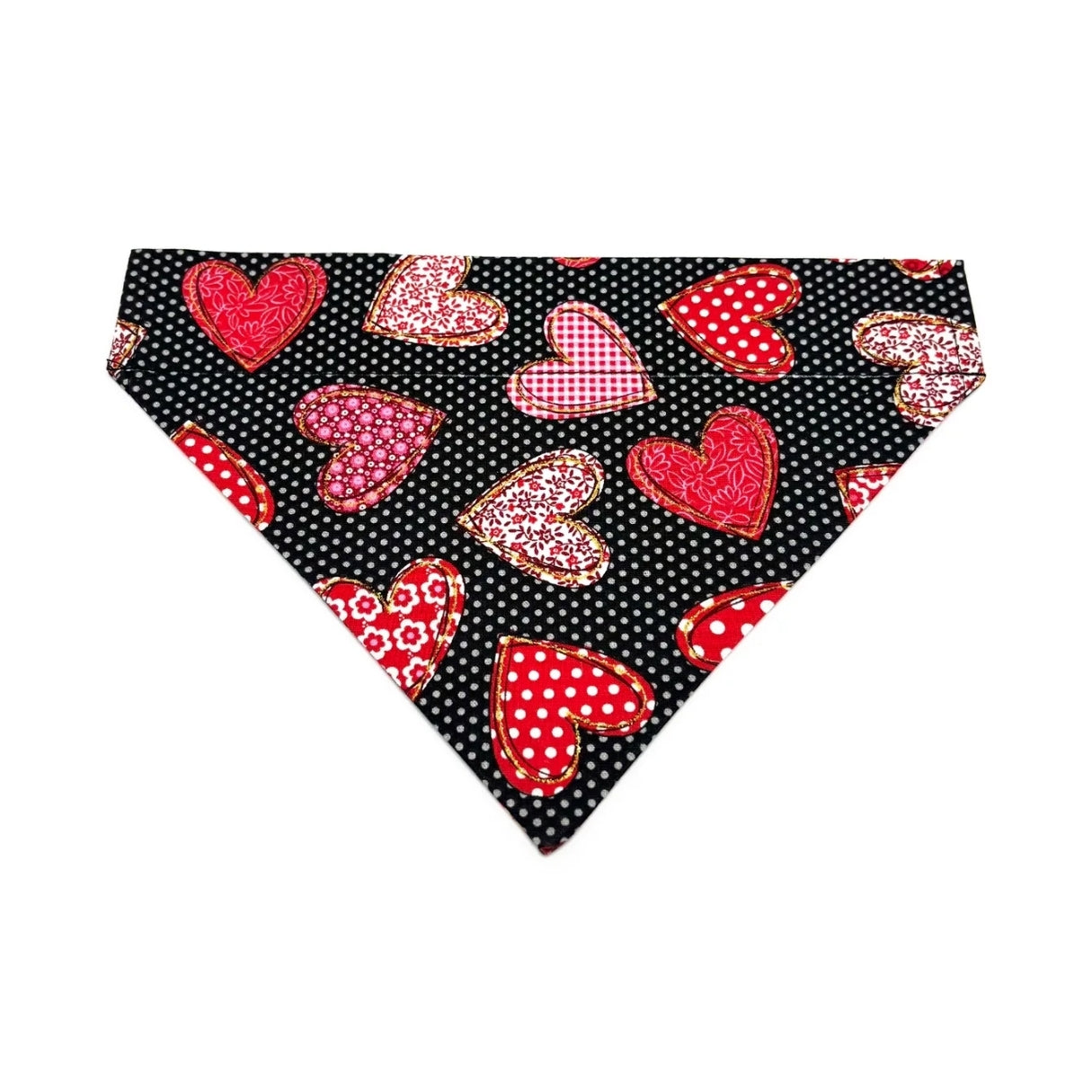 Polka-dot Hearts Slip Over Collar Bandana