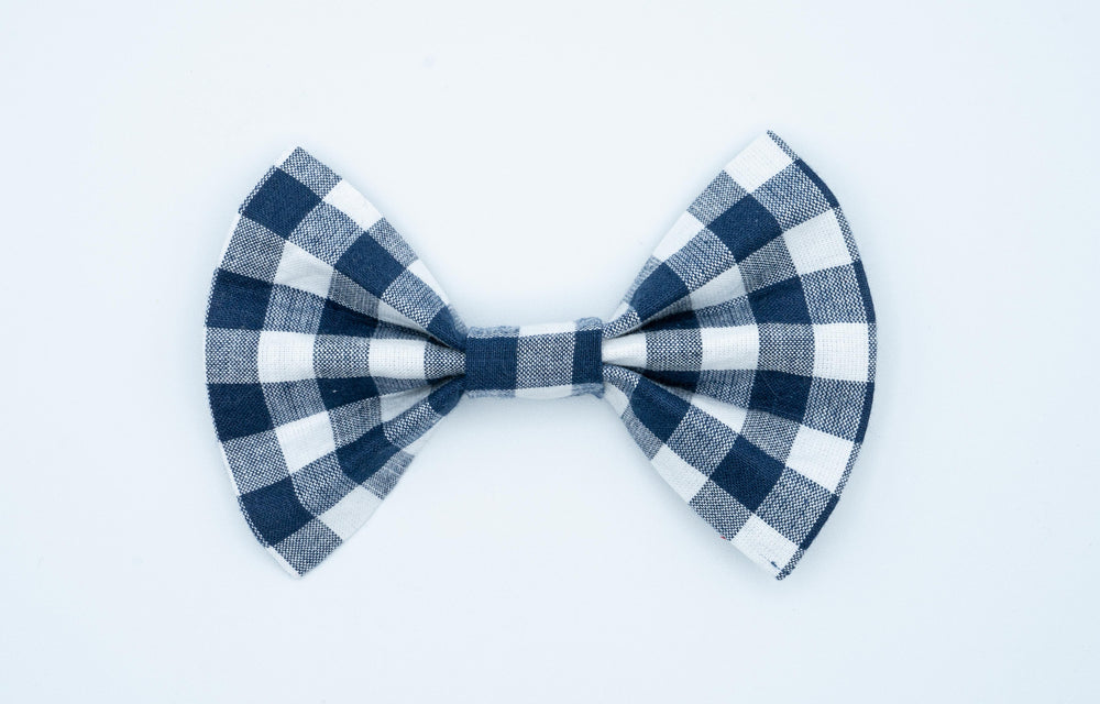 Navy Gingham Bowtie