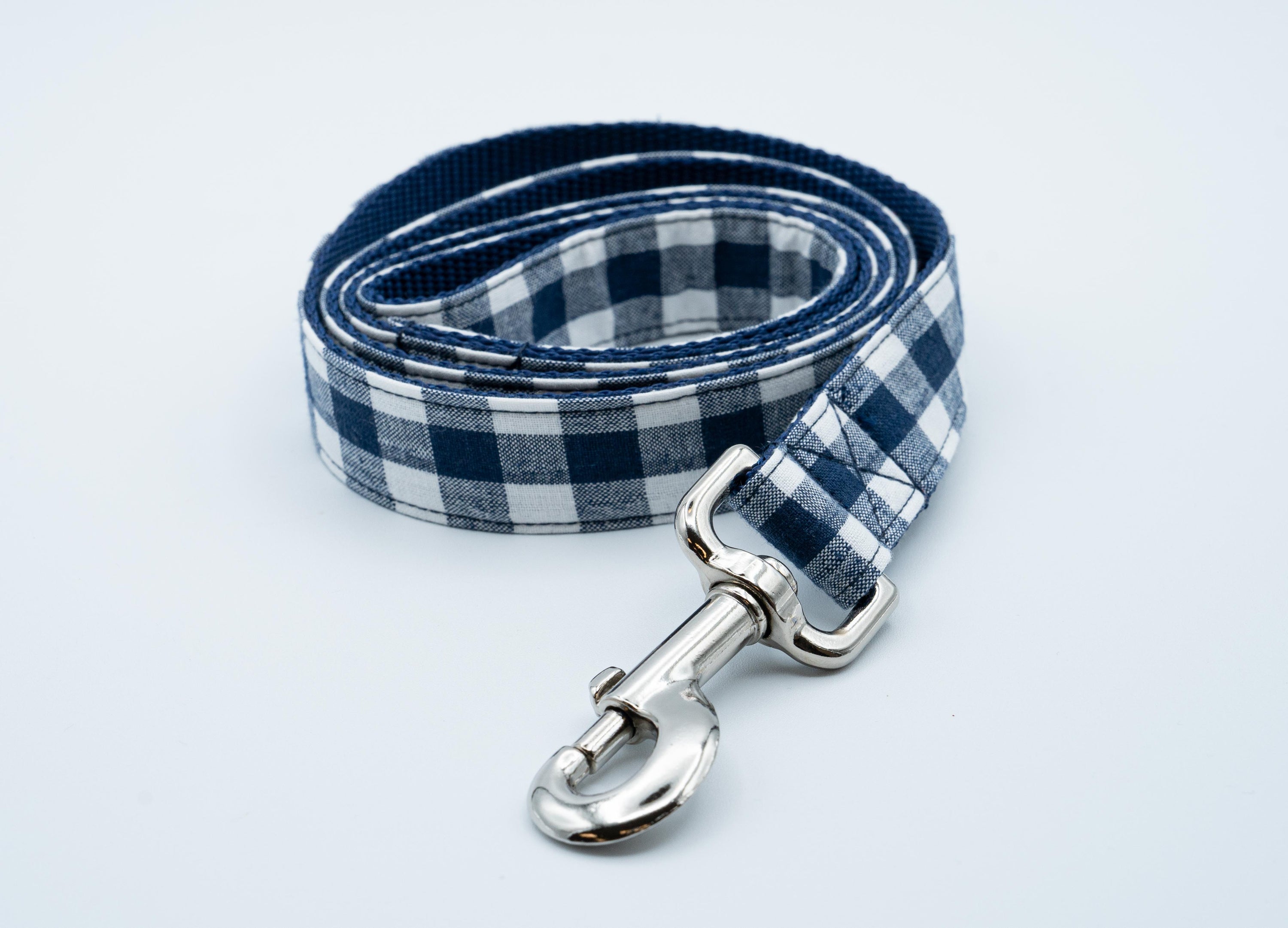 NAVY GINGHAM -LEASH