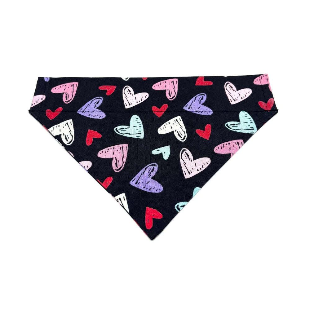 Colorful Hearts Slip Over Collar Bandana