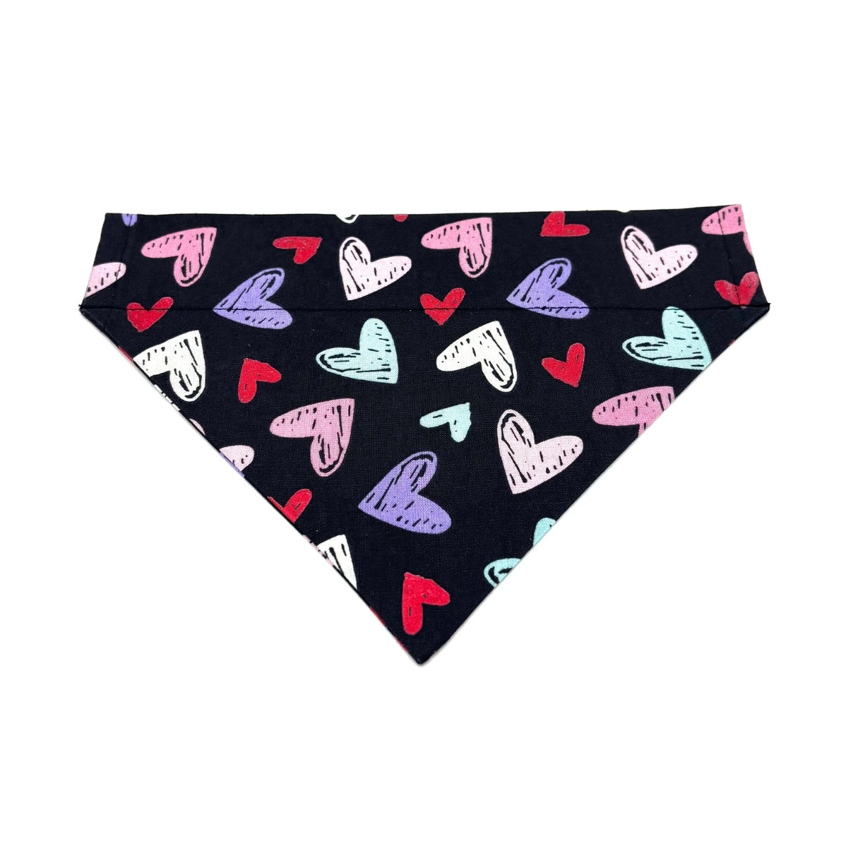Colorful Hearts Slip Over Collar Bandana