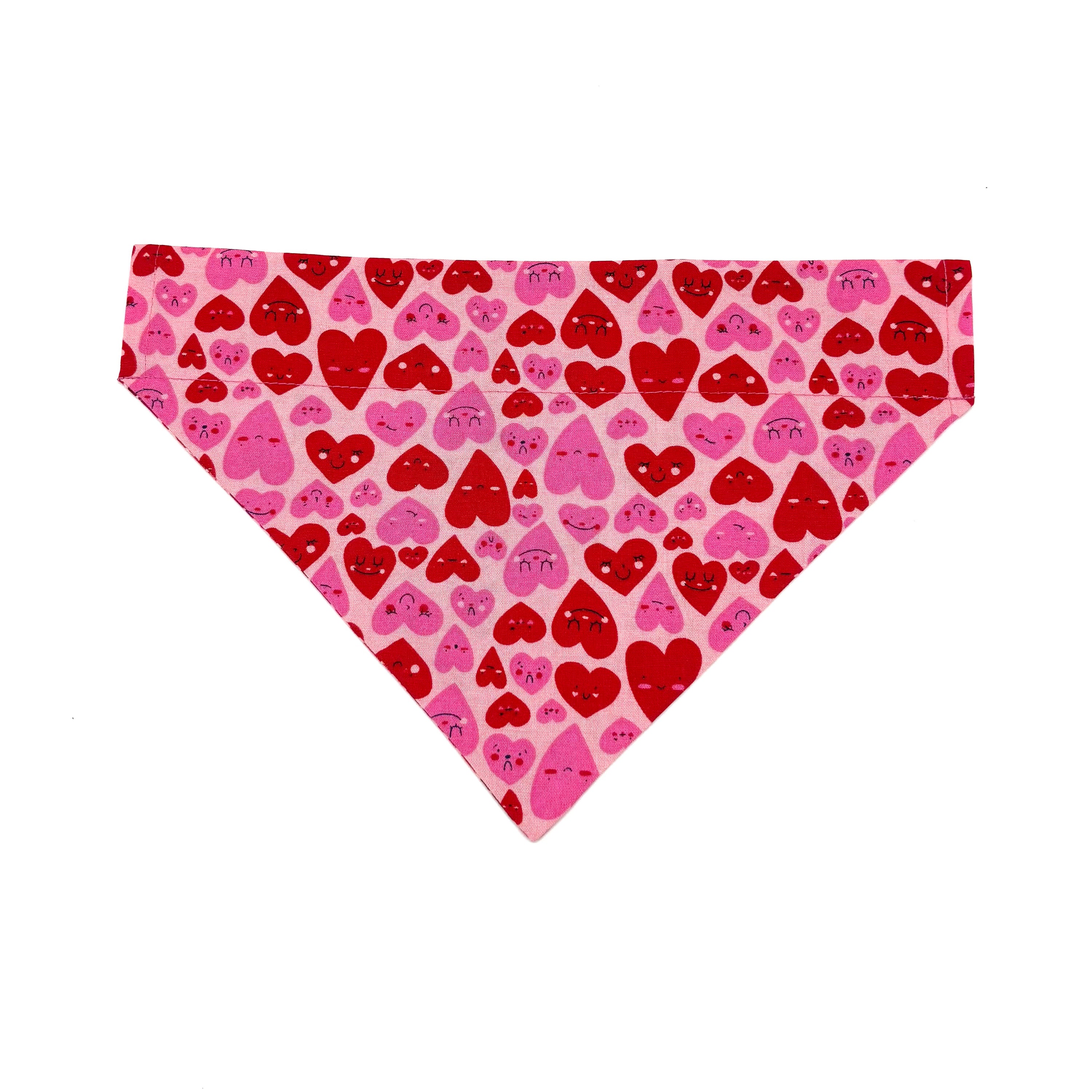 Be Mine Pink Hearts Slip Over Collar Bandana