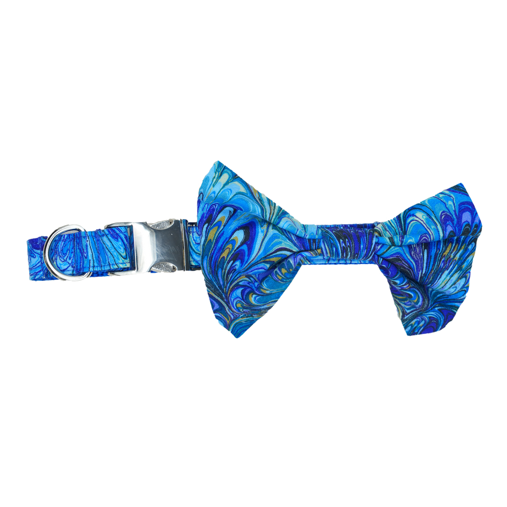 Blue Kaleidoscope Bowtie Collar