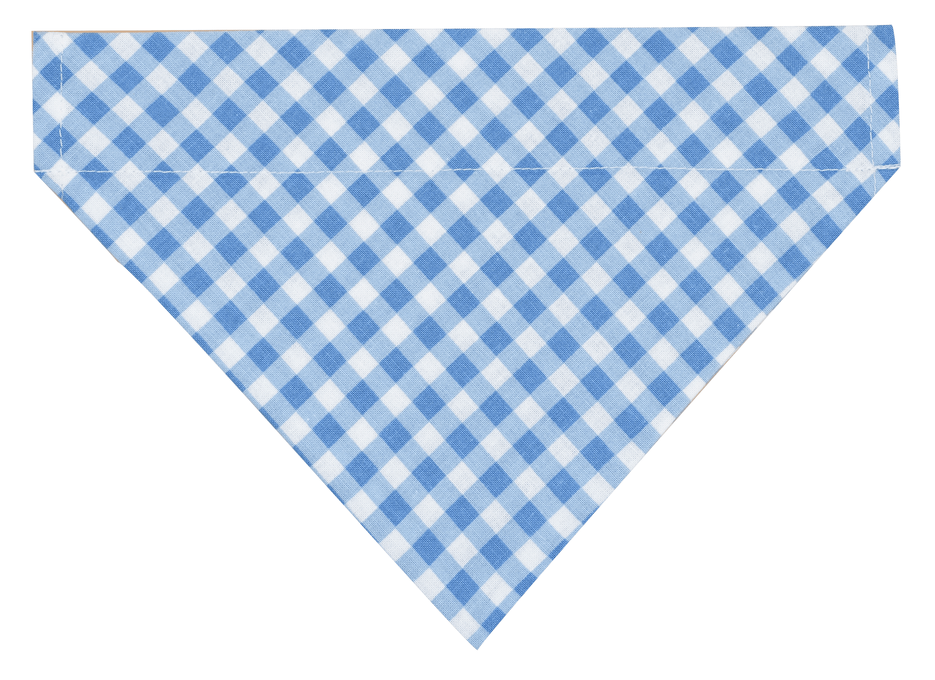 French Blue Gingham Slip Over Collar Bandana