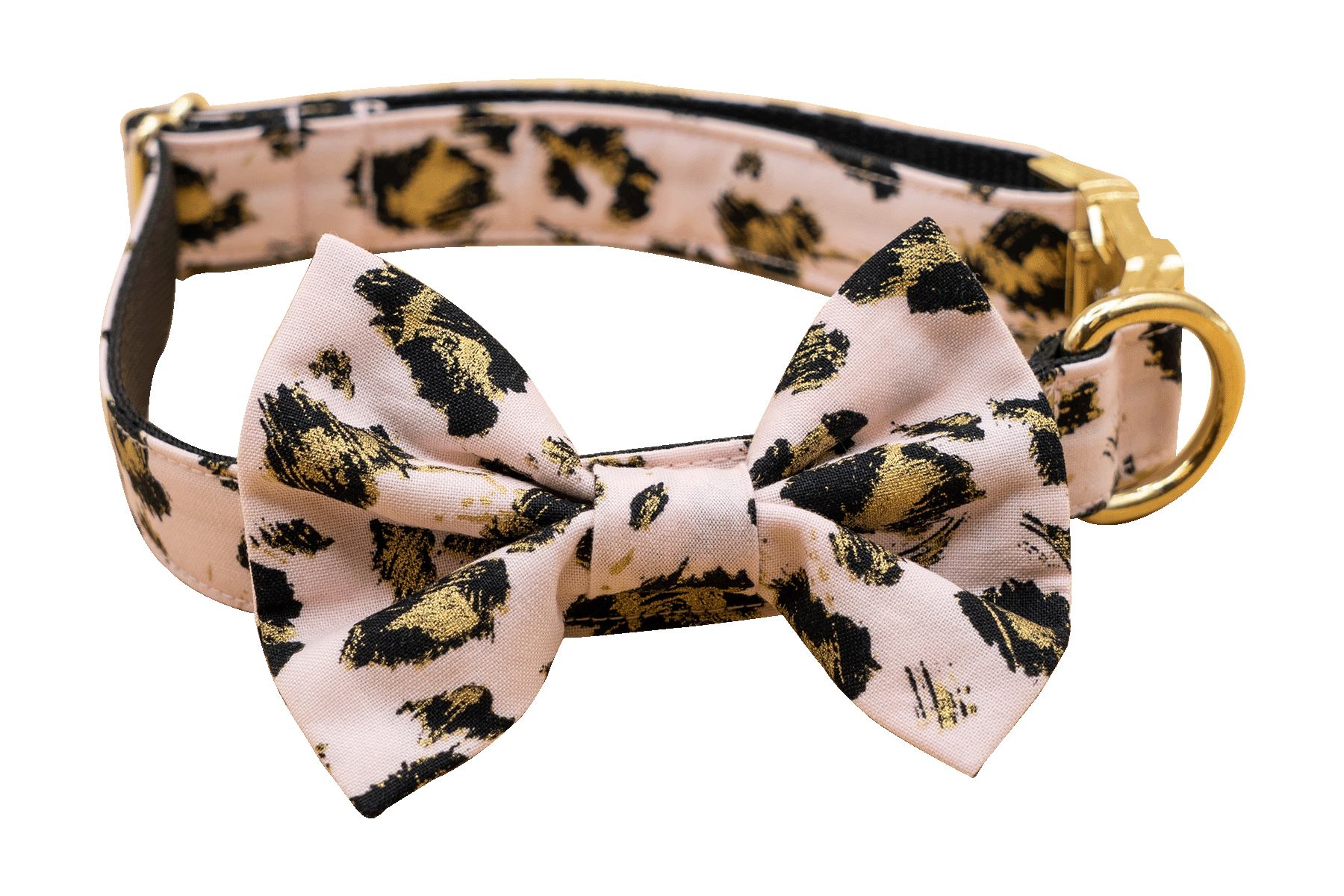 Pink Leopard Bowtie Collar