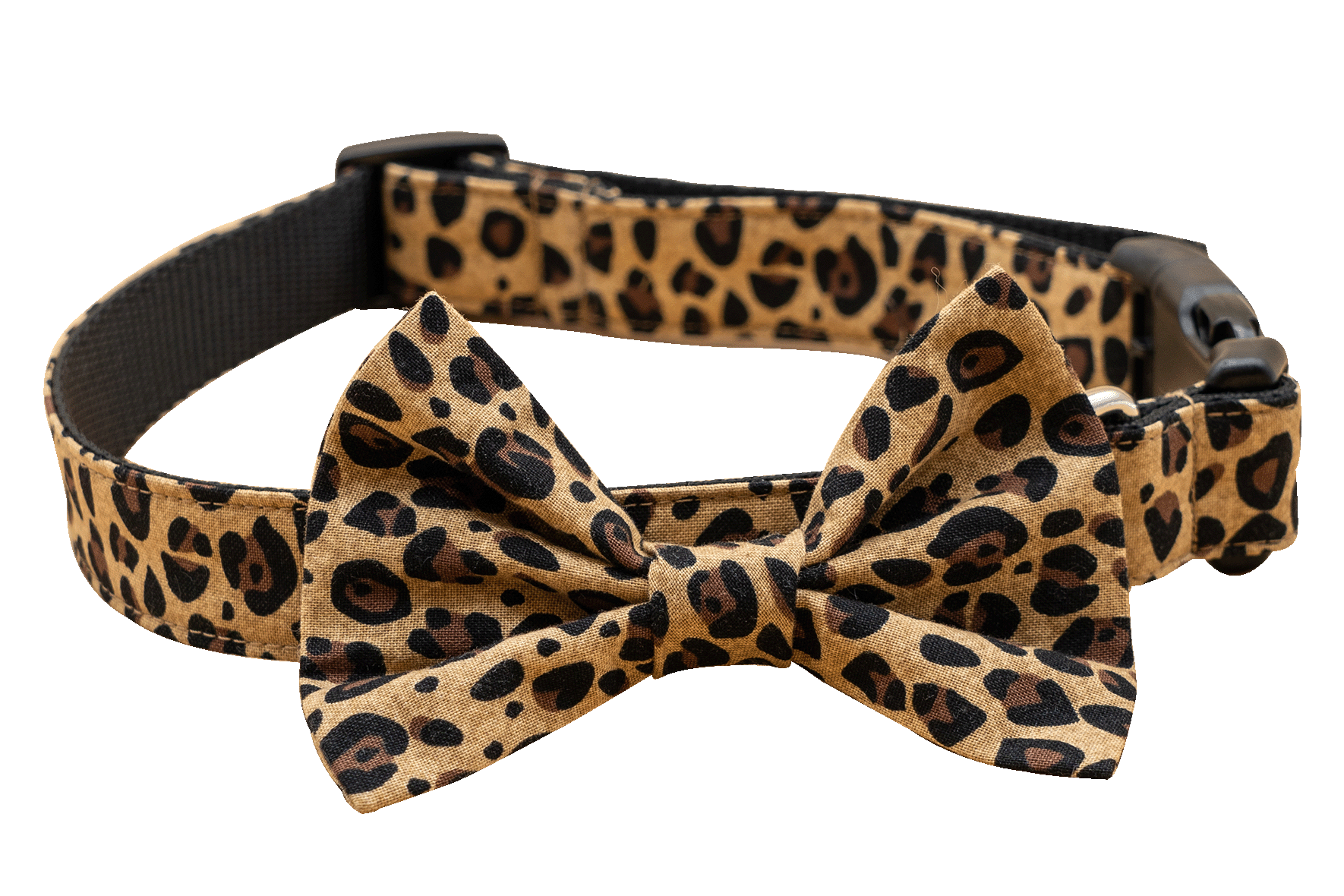 Tan Cheetah Bowtie Collar