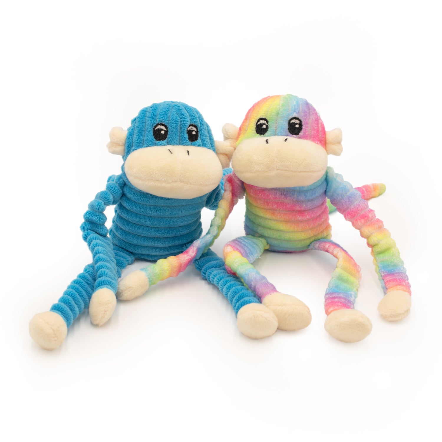 Spencer the Crinkle Monkey 2-Pack Small Rainbow and Blue 24/cs
