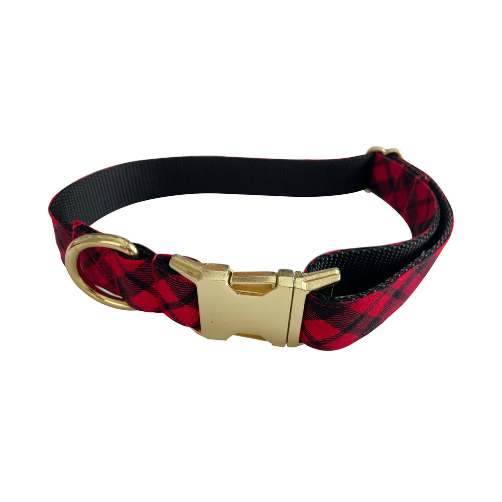 Red and Black Plaid Collar