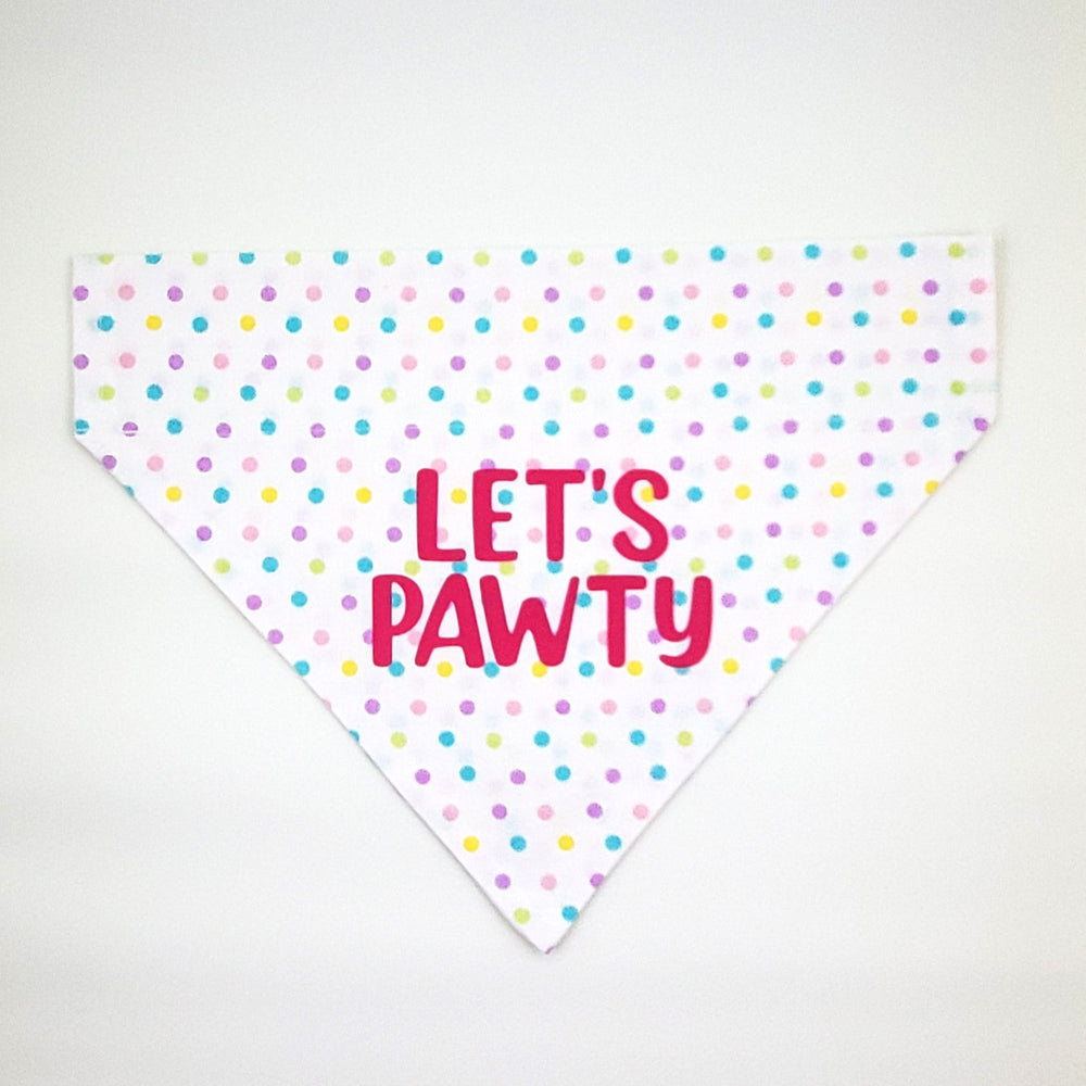 Let's Pawty Slip Over Collar Bandana