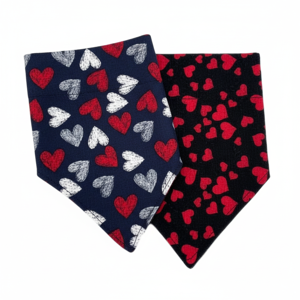 Valentines 2 Pack Slip Over Collar Bandana- Bundle 2