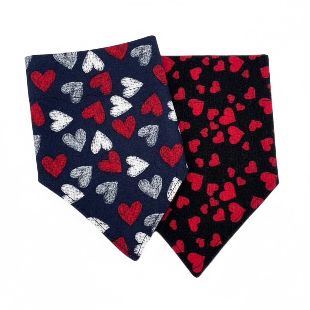 Valentines 2 Pack Slip Over Collar Bandana- Bundle 2