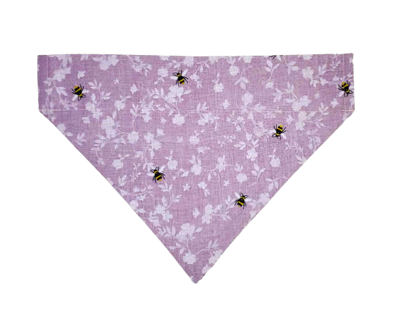 Lilac Fields and Bumblebees Slip Over Collar Bandana