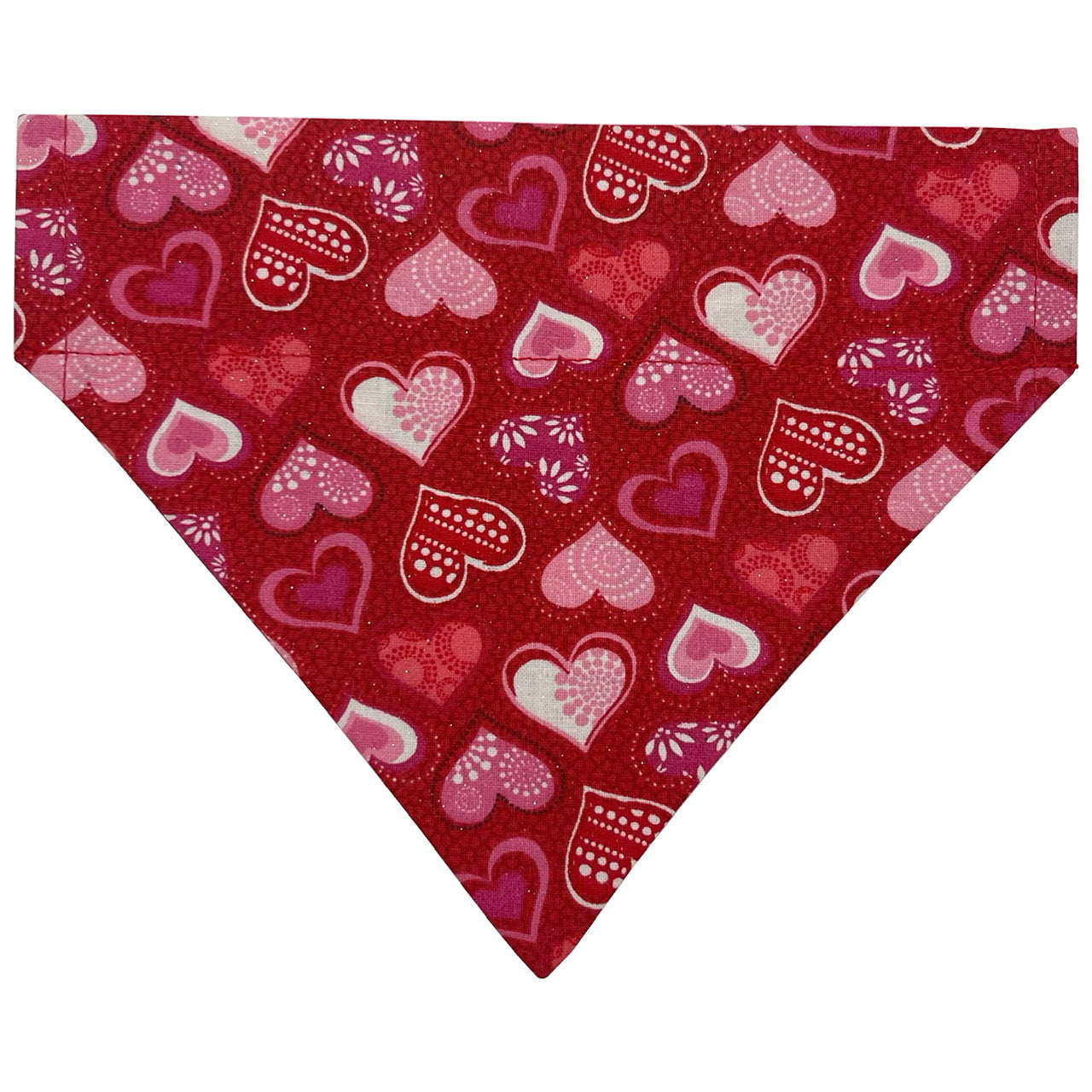 Glitzy Hearts Slip Over Collar Bandana