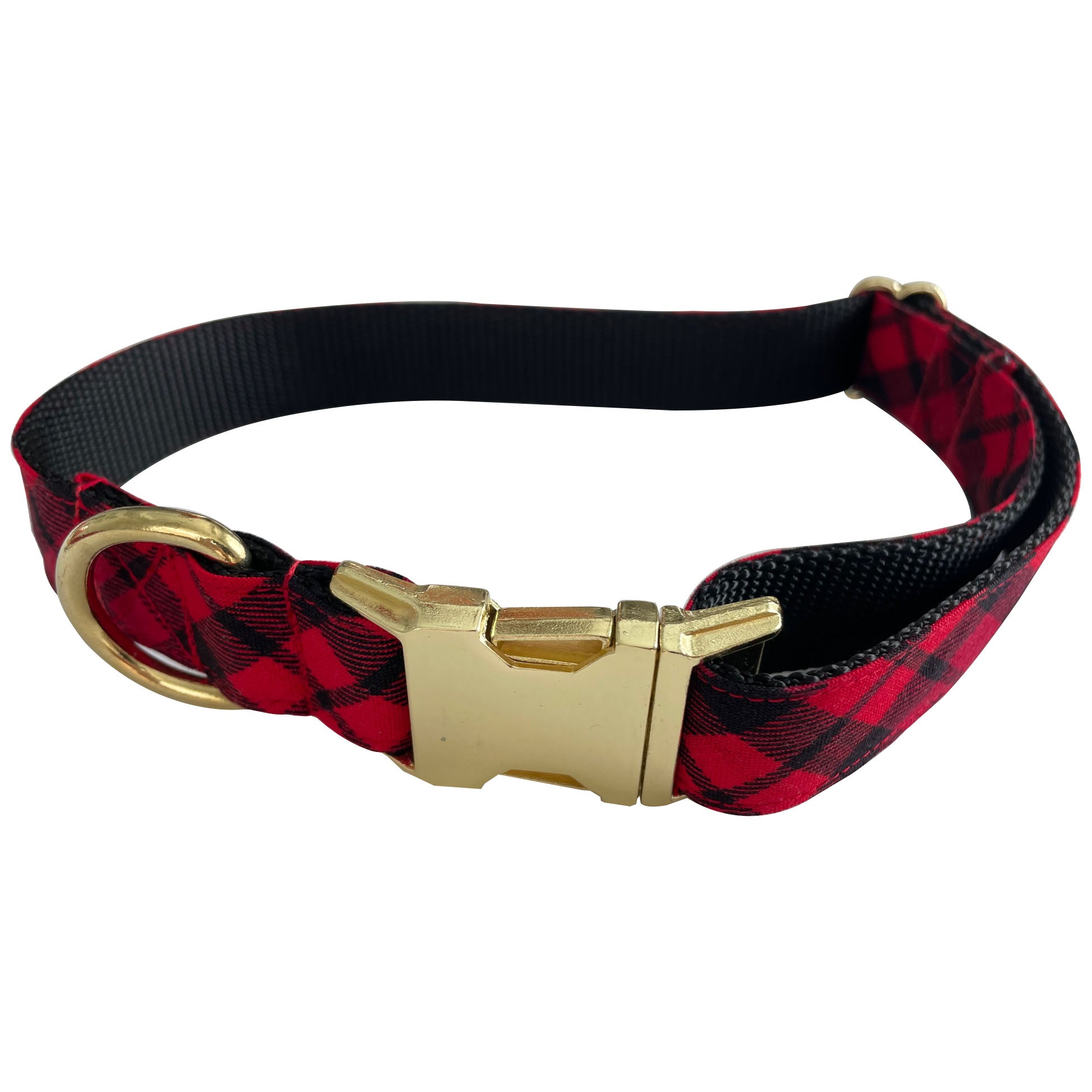 Red and Black Plaid Collar