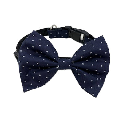 Aspirin Dot Navy Bowtie Collar