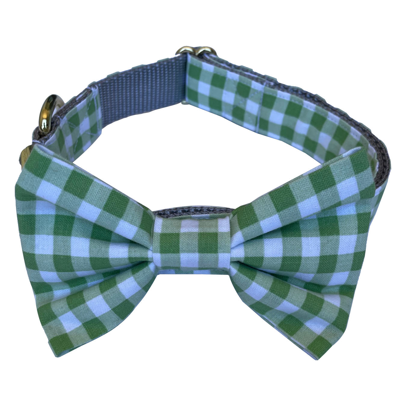 Lime Gingham Bowtie Collar