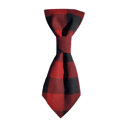 Red and Black Buffalo Check Tie
